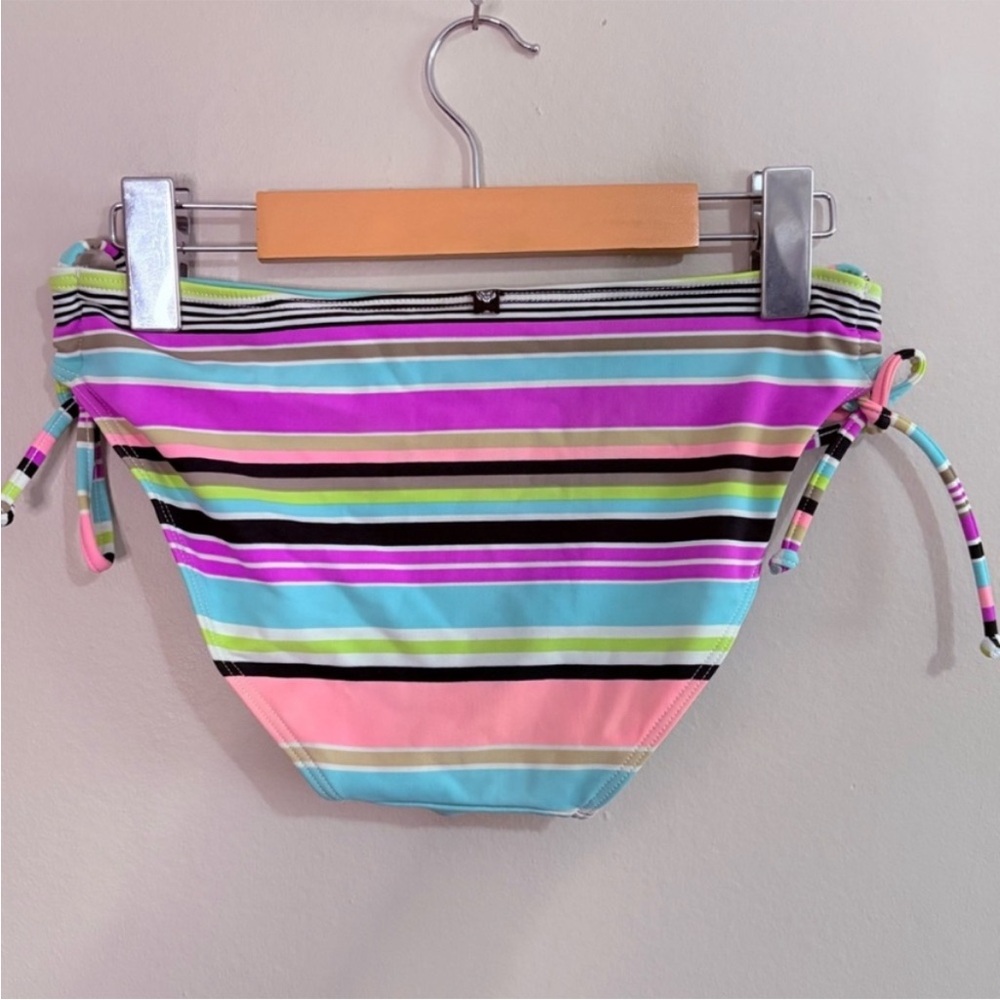 4/$20➡️ La Vie En Rose Multicolor Striped Bikini Bottom Loop Ties – Size Small - Picture 3 of 11